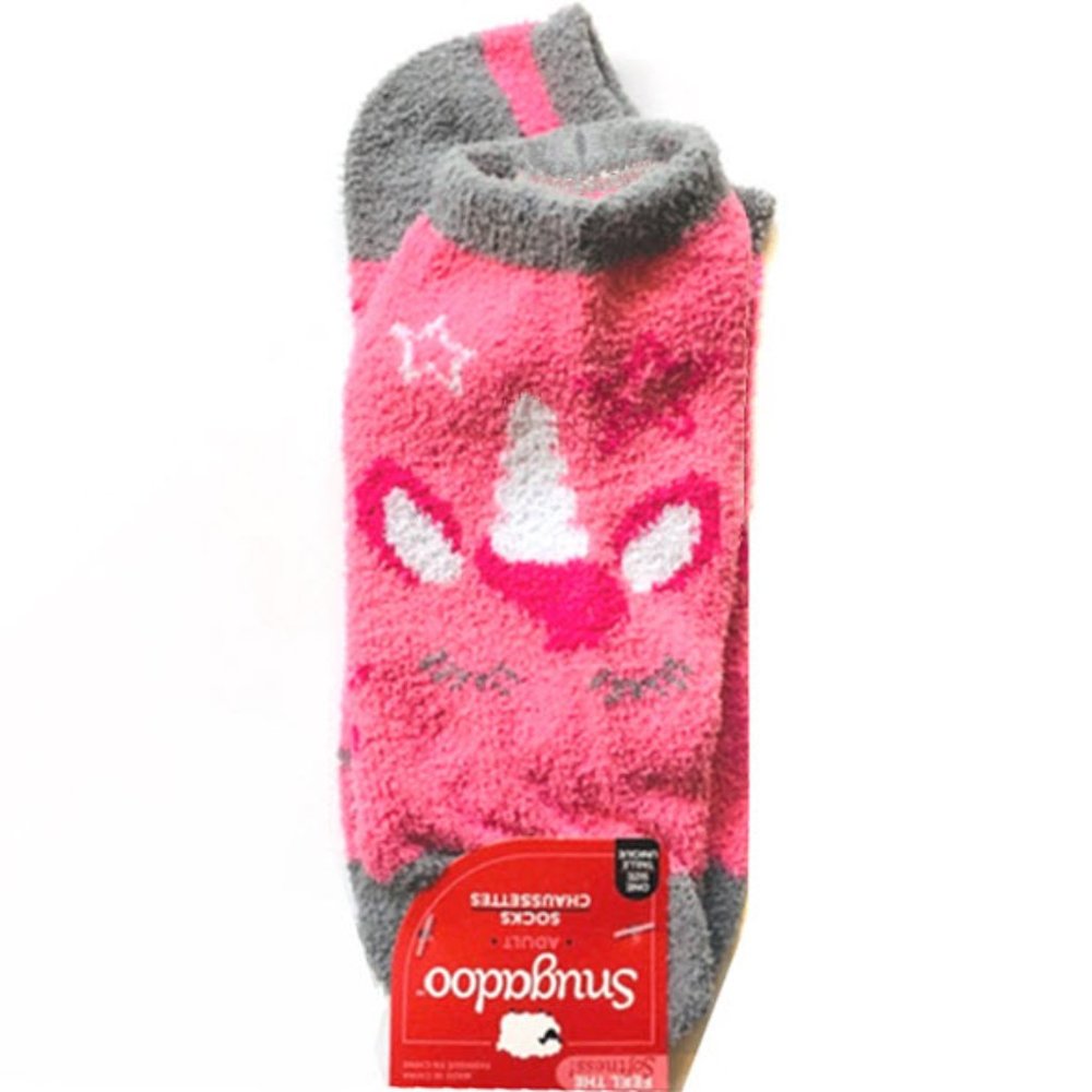 Fuzzy Unicorn Footie Slipper Socks - Picture 1 of 5